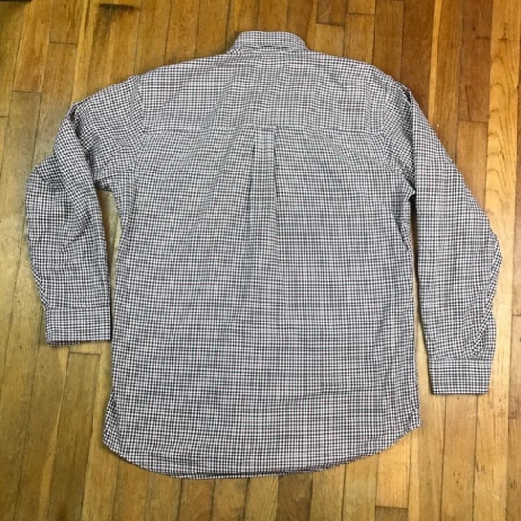 Burberrys Vintage Button Down Shirt Burgandy Green - Picture 2 of 6